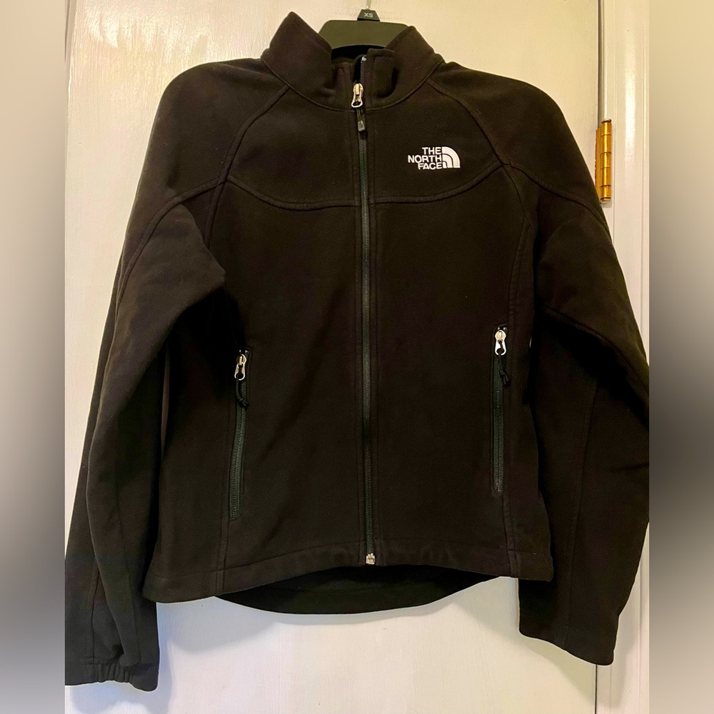 The North Face Full Zip Black Fleece Jacket w Pockets size Small women